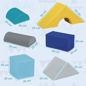 Circuito de motricidade para bebés, 11 peças, para bebés em espuma com capa em poliuretano e enchimento em EPE, multicolorido