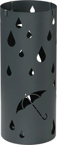HOMCOM Suporte para guarda-chuvas, Aço, formato de coluna, compartimento inferior removível, Ø17 x 41H cm, Cinza | Aosom Portugal