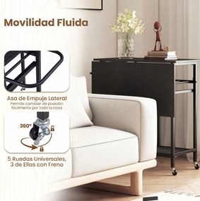 Conjunto de mesa de jantar alta de 3 peças com 2 bancos, suporte para 6 garrafas, estantes e pega lateral, mesa dobrável para cozinha, preta