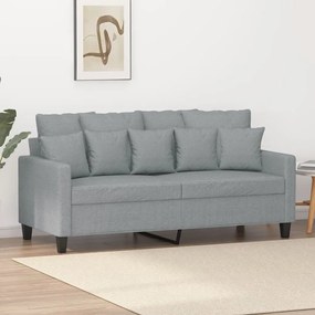Sofá de 2 lugares em tecido 140 cm cinzento-claro
