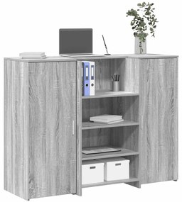 vidaXL Balcão recepção 135x50x103,5 cm madeira cinzento sonoma