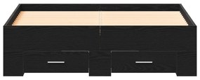 Cama com Gavetas vidaXL Carvalho Preto 120x190 cm Madeira de Engenhari