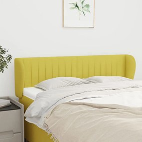 vidaXL Cabeceira de cama c/ abas tecido 147x23x78/88 cm verde