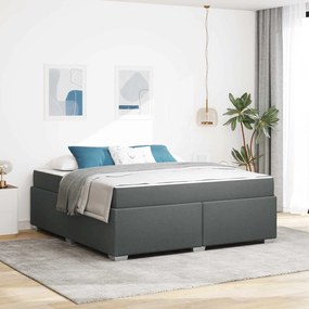 vidaXL Estrutura da Cama com colchão Cinza Escuro 180 x 200 cm tecido