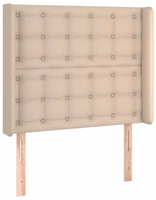 Cabeceira cama c/ LED couro artif. 83x16x118/128 cm cappuccino