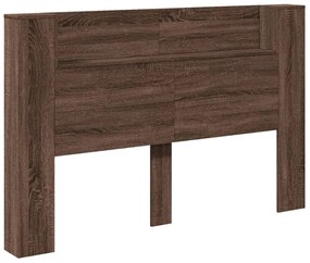 Armário cabeceira luzes LED 160x16,5x103,5 cm carvalho castanho