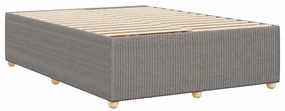 Cama sem colchão 140x200 cm tecido castanho-acinzentado