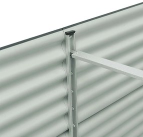 Canteiro elevado de jardim aço galvanizado 400x80x81cm cinzento