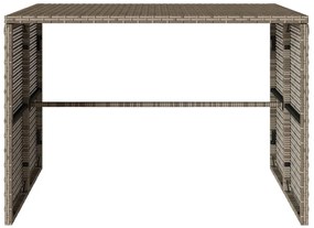 3 pcs conjunto de jantar p/ jardim c/ almofadões vime PE cinza