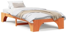 Estrutura de Cama Castanho Encerado Madeira Sólida 90 x 200 cm