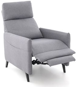 Poltrona reclinável de tecido de linho com encosto ajustável e apoio para os pés - cinza escuro