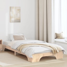 Estrutura de Cama Natural Madeira de Pinho 90 x 200 cm Durável
