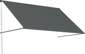 Outsunny Toldo retrátil manual inclinação ajustável 195 x 120 cm proteção UV alumínio poliéster cinza escuro | Aosom Portugal