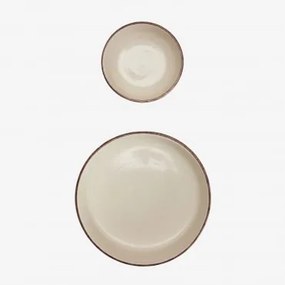 Conjunto De 2 Tigelas Em Grés Ronilena Tapioca Bege - Castanho - Sklum