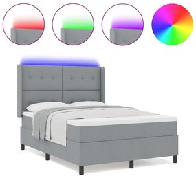 Cama Box com Colchão Cinza Claro 140 x 200 cm