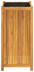 Vaso/floreira de jardim com forro 50x50x100 cm acácia maciça
