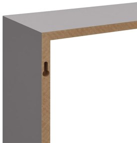 Prateleiras de parede em forma de cubo 3 pcs MDF cinzento