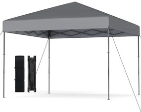 Tenda dobrável com bolsa de transporte e altura ajustável em 3 posições para jardim, festas, eventos 295 x 295 cm cinza