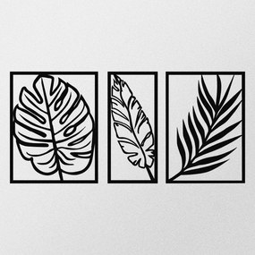 Acessório Decorativo de Parede Leaf2 – Preto – 80 x 38 cm