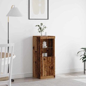 Aparador com Luzes LED Madeira Velha 41x37x100 cm