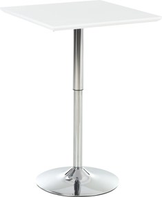 HOMCOM Mesa de bar Bistrô Pub Regulável em Altura Mesa Alta Quadrada Aço Branco 60 x 60 x 69-92 cm | Aosom Portugal