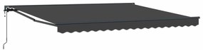 vidaXL Toldo Retrátil Antracite 400 × 300 cm Poliéster e Metal