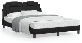 vidaXL Estrutura de cama c/ cabeceira 120x200cm couro artificial preto
