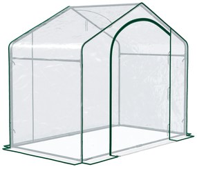 Outsunny Estufa Transparente de Jardim 180x100x168 cm Estufa de Jardim com Porta Enrolável e Estrutura de Aço Transparente