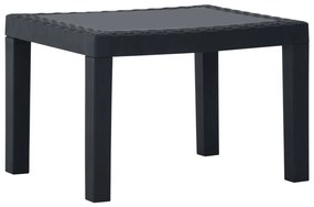 3 pcs conjunto lounge de jardim c/ almofadões plástico cinzento