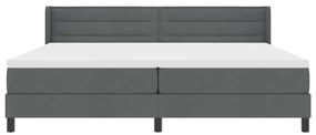 Cama Box com Colchão Cinza Escuro, 200 x 200 cm, Tecido