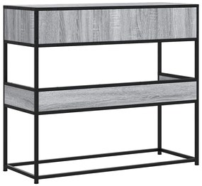 Mesa consola 90x35x80 cm derivados de madeira cinzento sonoma