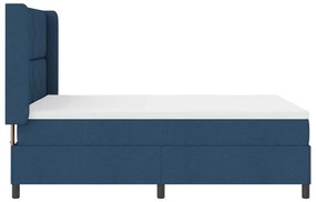 Cama com Estrado e Colchão Azul 140x200 cm em Tecido