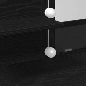Mesa de Maquiagem vidaXL com LED Carvalho Preto 100x40x130 cm