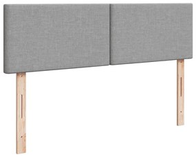 Cama com molas/colchão 140x190 cm tecido cinzento-claro