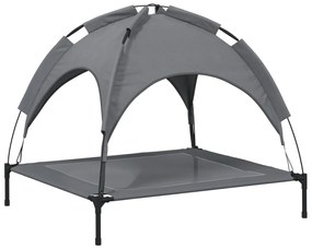 Cama para cães com toldo tecido oxford e aço antracite