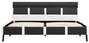 Estrutura de cama com LED 160x200 cm couro artificial cinzento