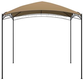 Gazebo 3x3x2,65 m 180 g/m² cinzento-acastanhado