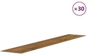 Painel de parede c/ aspeto de madeira 4,12 m² PVC castanho