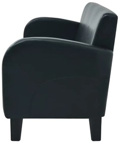 Conjunto de sofás 2 pcs couro artificial preto