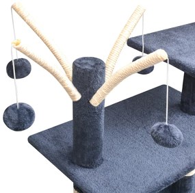 Árvore p/ gatos c/ postes arranhadores sisal 125 cm azul escuro