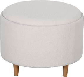 HOMCOM Banquinho Puff Estofado, Teddyfleece, armazenamento oculto, tampa reversível, 56 cm x 56 cm x 42 cm, Branco | Aosom Portugal