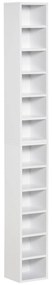 HOMCOM Lote de 2 estantes colunas Armário de Armazenamento CD-DVD 6 + 6 Compartimentos dim. 21C x 19L x 88A cm capacidade Máx. 160 CD Branco | Aosom Portugal