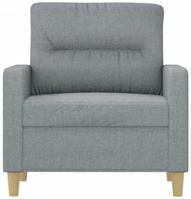 Poltrona tecido 60 cm cinzento-claro