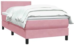 Cama com molas/colchão 100x220 cm veludo Rosa