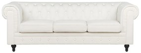 Sofá de 3 lugares em tecido branco-creme CHESTERFIELD Beliani