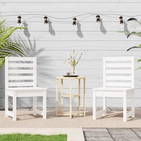 Cadeiras de jardim 2 pcs 50x48x91,5 cm pinho maciço branco