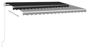 Toldo retrátil automático com postes 4,5x3,5 m antracite