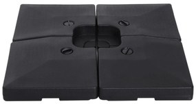 Outsunny Base para Chapéu de Sol com 4 Peças Suporte para Chapéu de Sol para Jardim Pátio Exterior 51x51x12 cm 9.8Kg Preto | Aosom Portugal