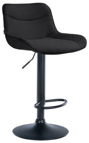 Banco alto em tecido com estrutura preta 85-106 x 49 x 51 cm preto