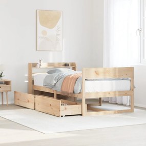vidaXL Cama sem colchão 100x200 cm madeira de pinho maciça